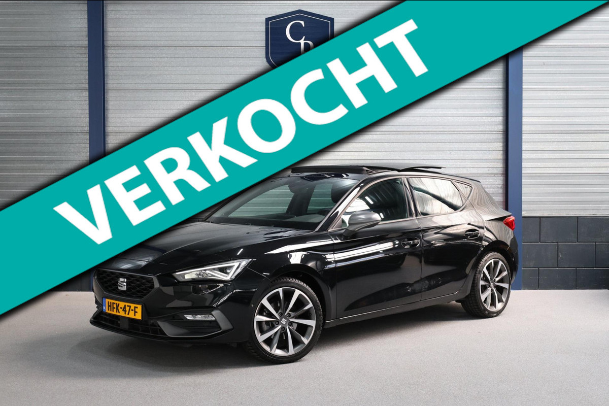 Seat Leon 1.5 eTSI FR LED/SFEER/VIRTUAL/PANO/S.VERWARMING/18' LMV/CAM/ACC/ECC/12 MND GARANTIE! Seat Leon 1.5 eTSI FR LED/SFEER/VIRTUAL/PANO/S.VERWARMING/18' LMV/CAM/ACC/ECC/12 MND GARANTIE!