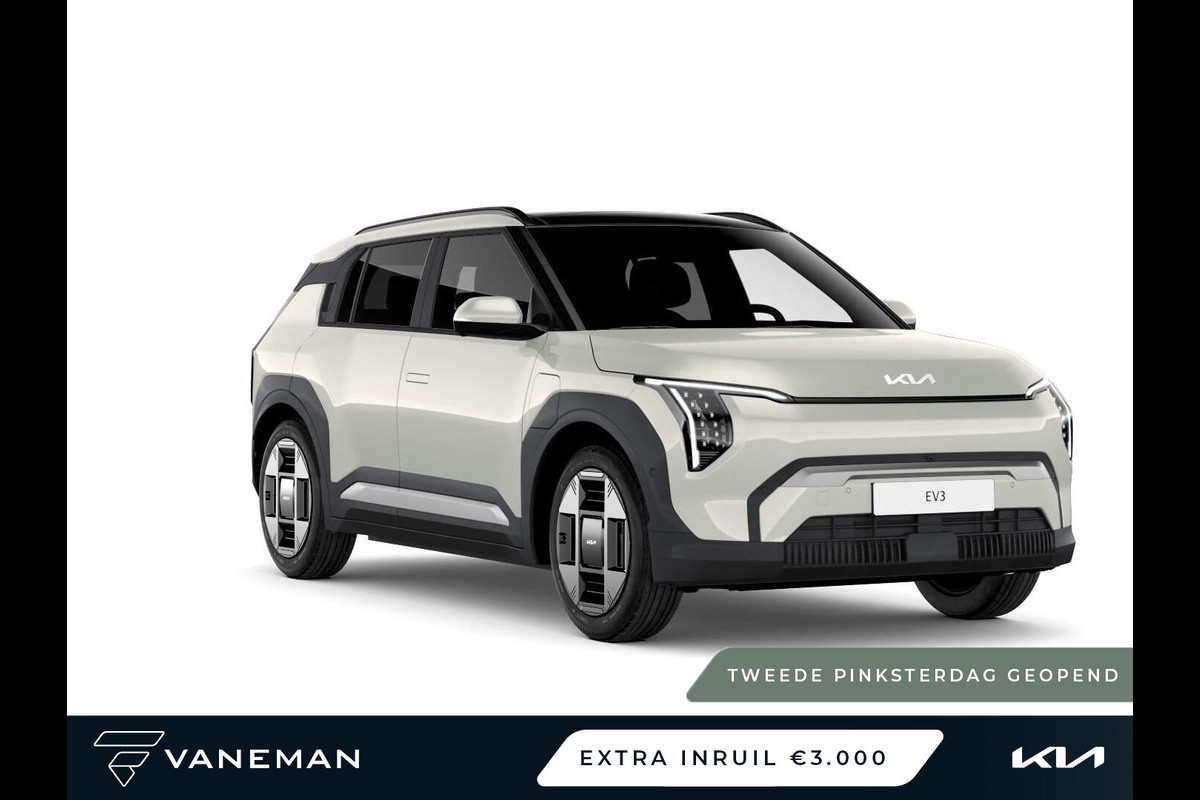 Kia EV3 Plus Advanced 81.4 kWh Verwacht Q1 2025 l Elektrisch glazen schuif-/kanteldak Kia EV3 Plus Advanced 81.4 kWh Verwacht Q1 2025 l Elektrisch glazen schuif-/kanteldak