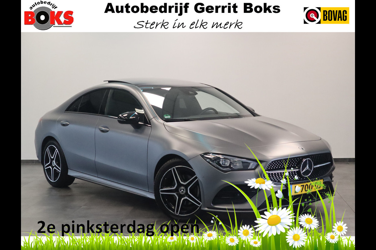 Mercedes-Benz CLA-Klasse 180 AMG Business Solution Luxery Sfeer verlichting Panoramadak, Ambi light, Navigatie, 18LMV, Matte kleur !! 2e Pinksterdag zijn wij geopend van 12.00 tot 17.00u !! Mercedes-Benz CLA-Klasse 180 AMG Business Solution Luxery Sfeer verlichting Panoramadak, Ambi light, Navigatie, 18LMV, Matte kleur !! 2e Pinksterdag zijn wij geopend van 12.00 tot 17.00u !!