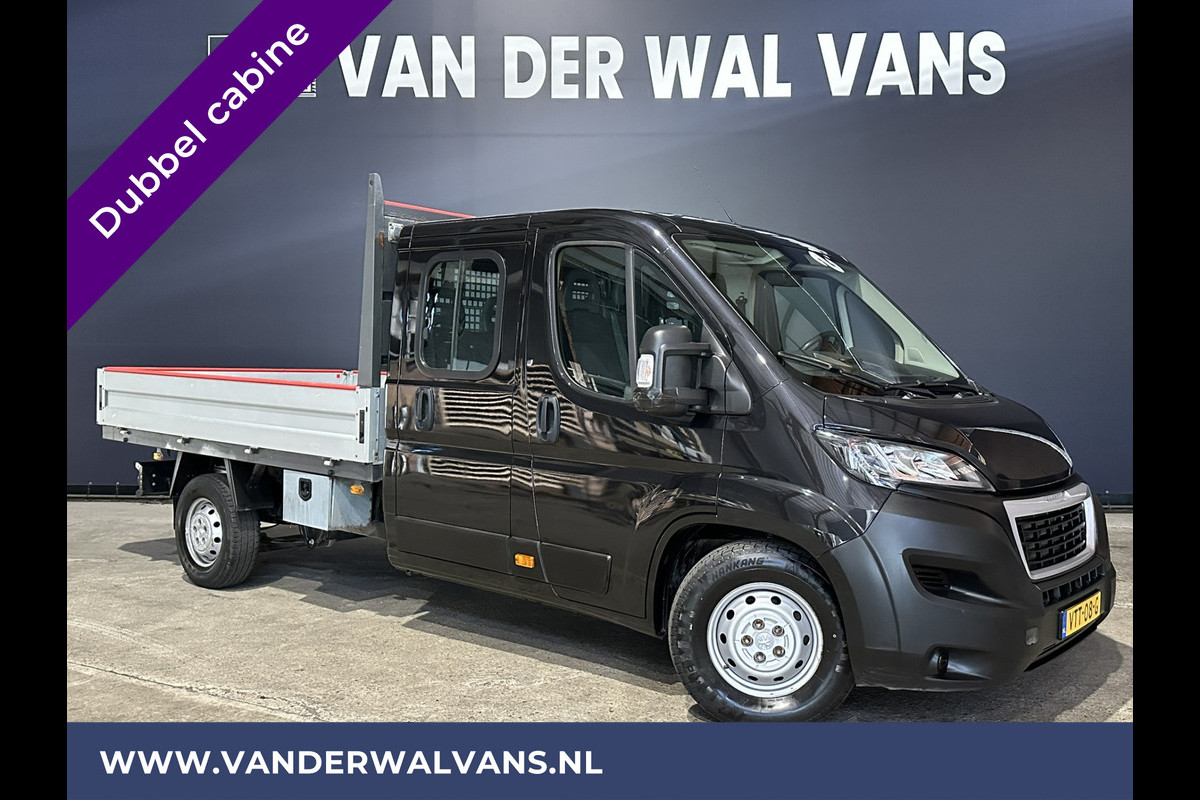 Peugeot Boxer 2.2 Blue HDi 140 pk Pick up Dubbele cabine open laadbak Euro6 Airco | 7-Zits | Bluetooth telefoonvoorbereiding