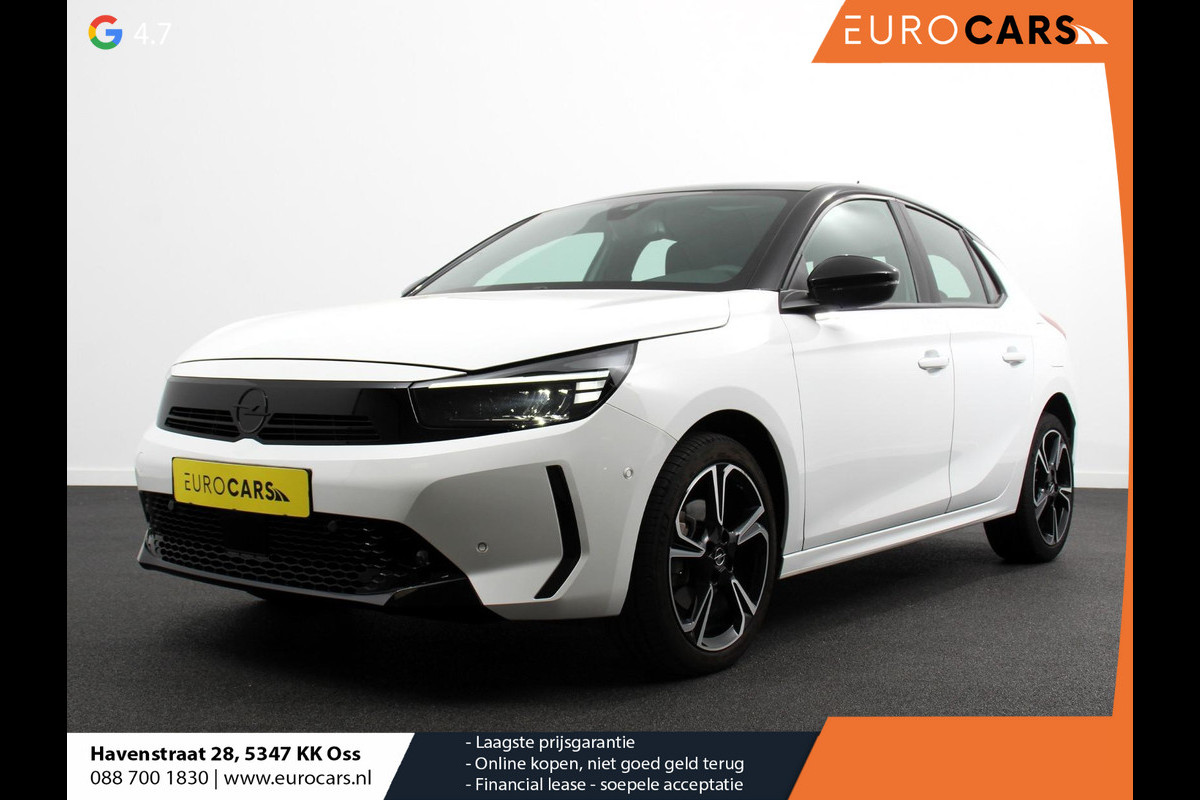 Opel Corsa 1.2 GS Panorama dak Digitale Cockpit Climate Control Dab Camera Parkeersensoren Cruise control LED Verwarmde voorstoelen Stuurwiel verwarmd Navigatie Climate control Apple carplay/ Android Auto Parkeer sensoren voor en achter