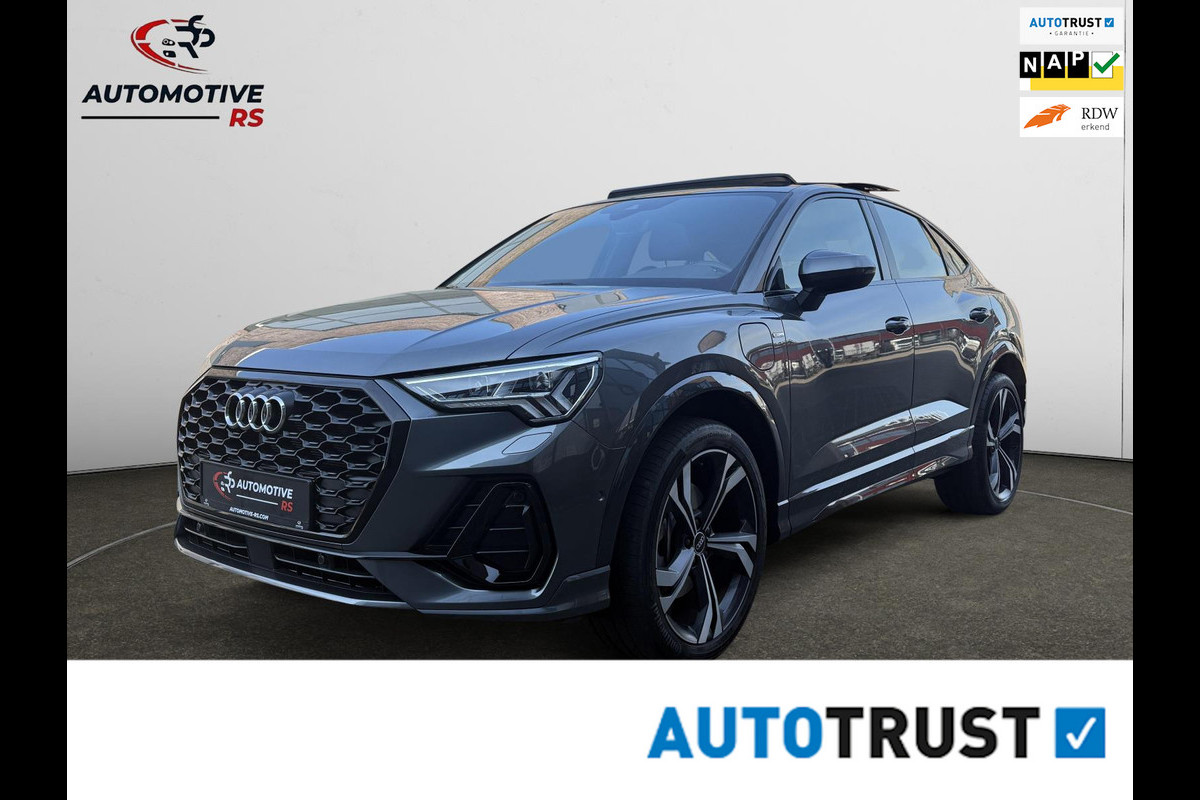 Audi Q3 Sportback 45 TFSI e | 3x S Line | Pano | Leder | Navi Elektr. Klep Luxe & Sportief Audi Q3 Sportback 45 TFSI e | 3x S Line | Pano | Leder | Navi Elektr. Klep Luxe & Sportief