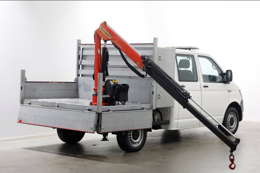 Volkswagen Transporter T6 2.0 TDI 150pk Lang D.C. Open laadbak met Palfinger laadkraan 08-2017