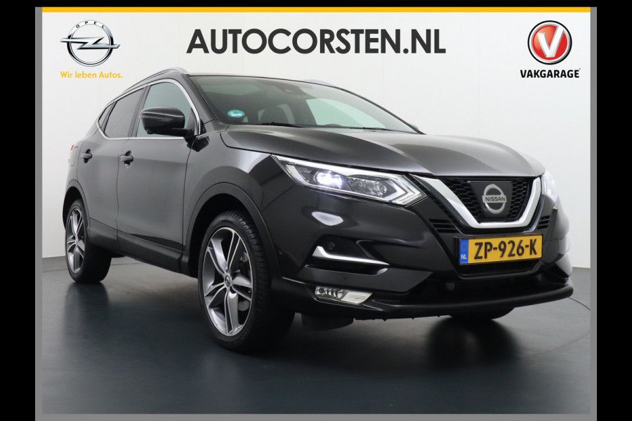 Nissan QASHQAI T 116Pk elekr.+Leer Pano-dak Tekna 360°-Camera Bose-Sound Navi Ecc Edition Cruise Control Dab Led Stoelverwaming Lmv 19" Memory Leather-Pack Rijstrooksensor Verwarmde voorruit Privacy Glas Zeer Compleet!