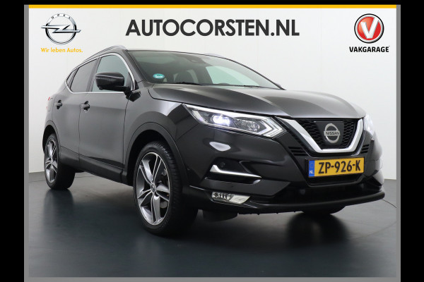 Nissan QASHQAI T 116Pk elekr.+Leer Pano-dak Tekna 360°-Camera Bose-Sound Navi Ecc Edition Cruise Control Dab Led Stoelverwaming Lmv 19" Memory Leather-Pack Rijstrooksensor Verwarmde voorruit Privacy Glas Zeer Compleet!