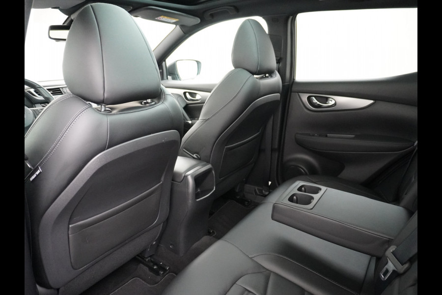 Nissan QASHQAI T 116Pk elekr.+Leer Pano-dak Tekna 360°-Camera Bose-Sound Navi Ecc Edition Cruise Control Dab Led Stoelverwaming Lmv 19" Memory Leather-Pack Rijstrooksensor Verwarmde voorruit Privacy Glas Zeer Compleet!