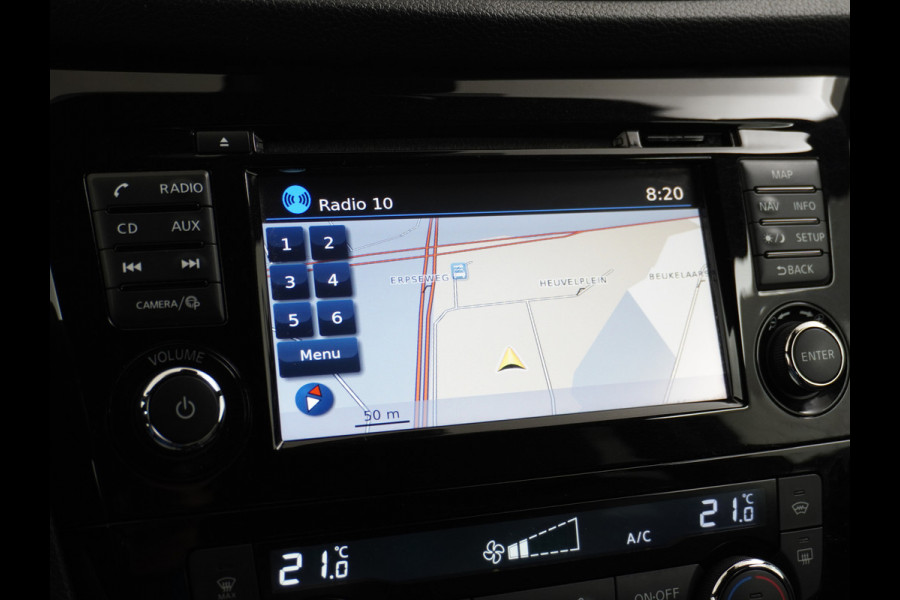 Nissan QASHQAI T 116Pk elekr.+Leer Pano-dak Tekna 360°-Camera Bose-Sound Navi Ecc Edition Cruise Control Dab Led Stoelverwaming Lmv 19" Memory Leather-Pack Rijstrooksensor Verwarmde voorruit Privacy Glas Zeer Compleet!