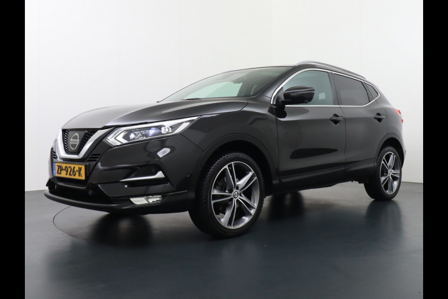 Nissan QASHQAI T 116Pk elekr.+Leer Pano-dak Tekna 360°-Camera Bose-Sound Navi Ecc Edition Cruise Control Dab Led Stoelverwaming Lmv 19" Memory Leather-Pack Rijstrooksensor Verwarmde voorruit Privacy Glas Zeer Compleet!