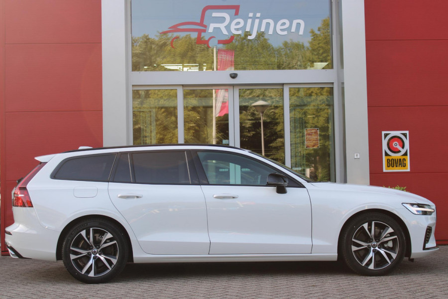 Volvo V60 2.0 T6 340PK RECHARGE AWD R-DESIGN **NIEUWSTAAT!** | ELEKTRISCH BEDIENBARE VOORSTOELEN MET GEHEUGEN OP BESTUURDERSSTOEL | 18" 5-Y SPAAKS MATT BLACK / DIAMOND CUT R-DESIGN WIELEN | HIGH PERFORMANCE SOUND HARMAN KARDON | ADAPTIVE CRUISE CONTROL | ACHTERUITRIJ CAMERA | GETINTE RUITEN | PARKEERSENSOREN VOOR EN ACHTER | STOEL/STUUR VERWARMING | BEKLEDING R-DESIGN NAPPA LEDER / TEXTIEL CHARCOAL IN COMBINATIE MET SPORTSTOELEN | KEYLESS ENTRY/START | ELEKTRISCH BEDIENBARE ACHTERKLEP |