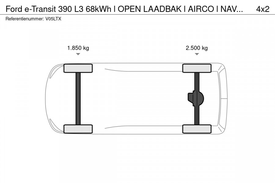 Ford E-Transit 390 L3 68kWh l OPEN LAADBAK l AIRCO l NAVIGATIE l CAMERA