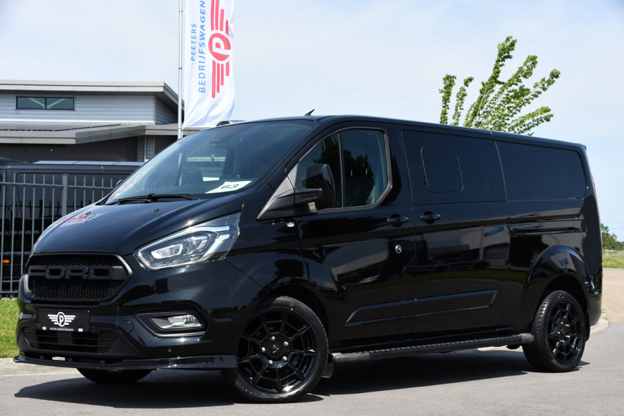 Ford Transit Custom 300 2.0 TDCI L2H1 DC Black Edition Camera, Adaptieve Cruise, 170Pk, Carplay, Xenon, Automaat, Leder, Multimedia, Sensoren, 2 x Schuifdeur, UNIEK!