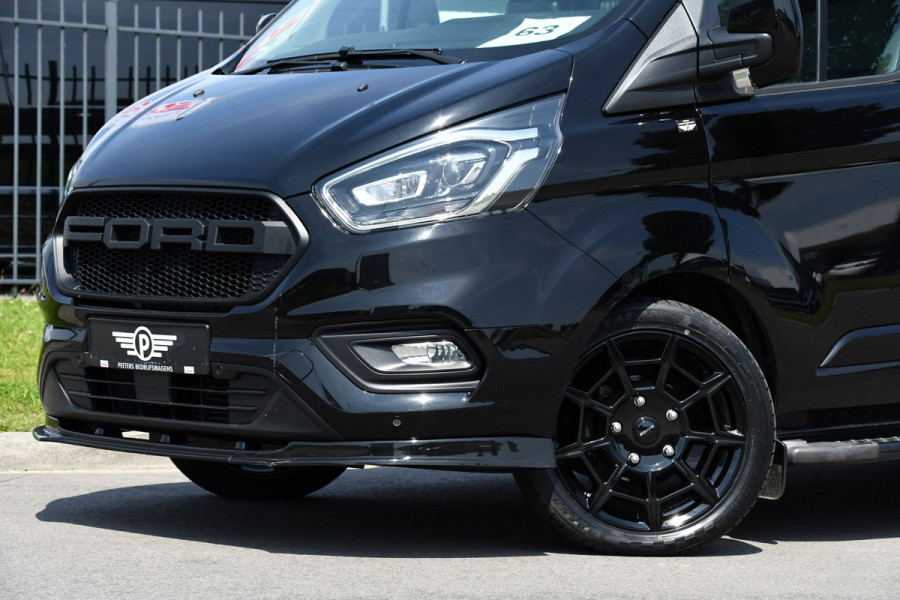 Ford Transit Custom 300 2.0 TDCI L2H1 DC Black Edition Camera, Adaptieve Cruise, 170Pk, Carplay, Xenon, Automaat, Leder, Multimedia, Sensoren, 2 x Schuifdeur, UNIEK!