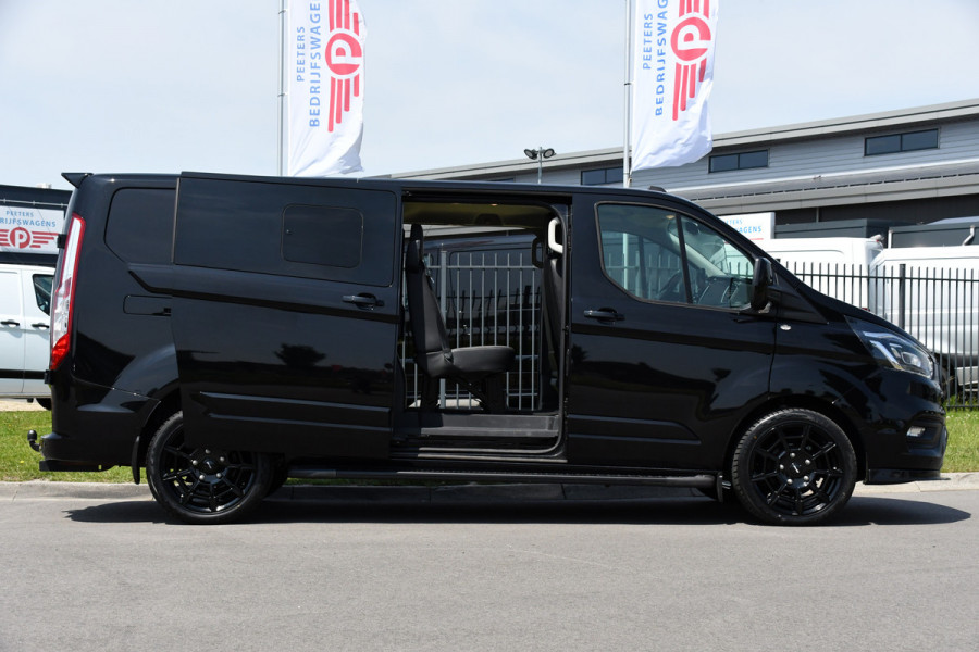 Ford Transit Custom 300 2.0 TDCI L2H1 DC Black Edition Camera, Adaptieve Cruise, 170Pk, Carplay, Xenon, Automaat, Leder, Multimedia, Sensoren, 2 x Schuifdeur, UNIEK!