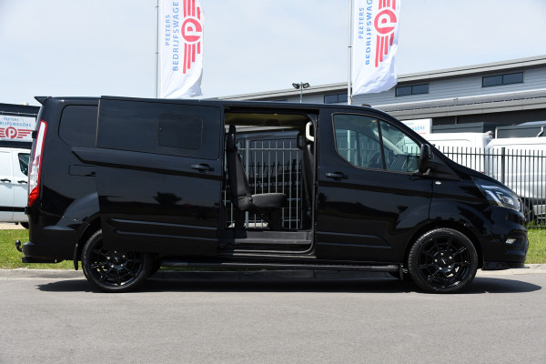 Ford Transit Custom 300 2.0 TDCI L2H1 DC Black Edition Camera, Adaptieve Cruise, 170Pk, Carplay, Xenon, Automaat, Leder, Multimedia, Sensoren, 2 x Schuifdeur, UNIEK!