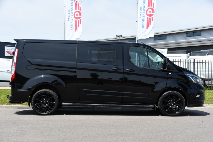 Ford Transit Custom 300 2.0 TDCI L2H1 DC Black Edition Camera, Adaptieve Cruise, 170Pk, Carplay, Xenon, Automaat, Leder, Multimedia, Sensoren, 2 x Schuifdeur, UNIEK!
