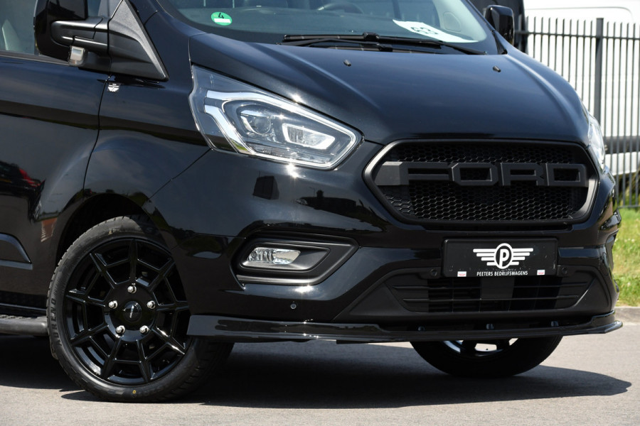 Ford Transit Custom 300 2.0 TDCI L2H1 DC Black Edition Camera, Adaptieve Cruise, 170Pk, Carplay, Xenon, Automaat, Leder, Multimedia, Sensoren, 2 x Schuifdeur, UNIEK!