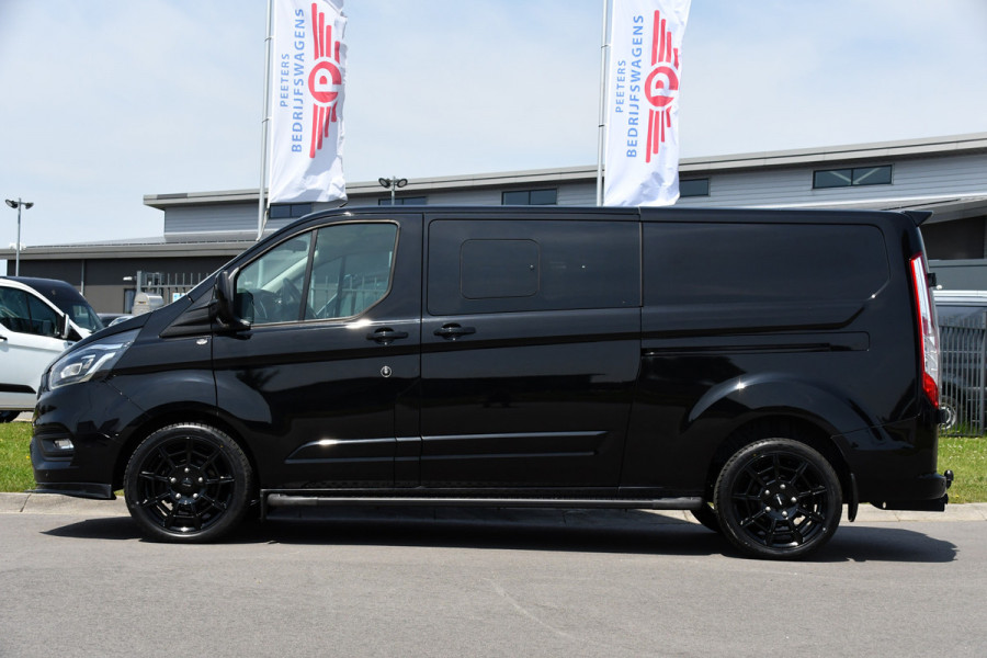 Ford Transit Custom 300 2.0 TDCI L2H1 DC Black Edition Camera, Adaptieve Cruise, 170Pk, Carplay, Xenon, Automaat, Leder, Multimedia, Sensoren, 2 x Schuifdeur, UNIEK!