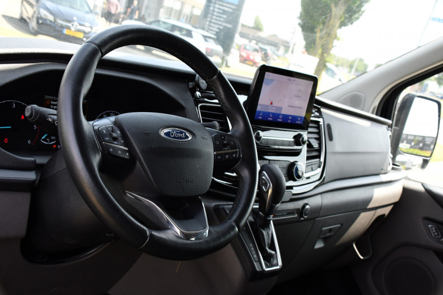 Ford Transit Custom 300 2.0 TDCI L2H1 DC Black Edition Camera, Adaptieve Cruise, 170Pk, Carplay, Xenon, Automaat, Leder, Multimedia, Sensoren, 2 x Schuifdeur, UNIEK!