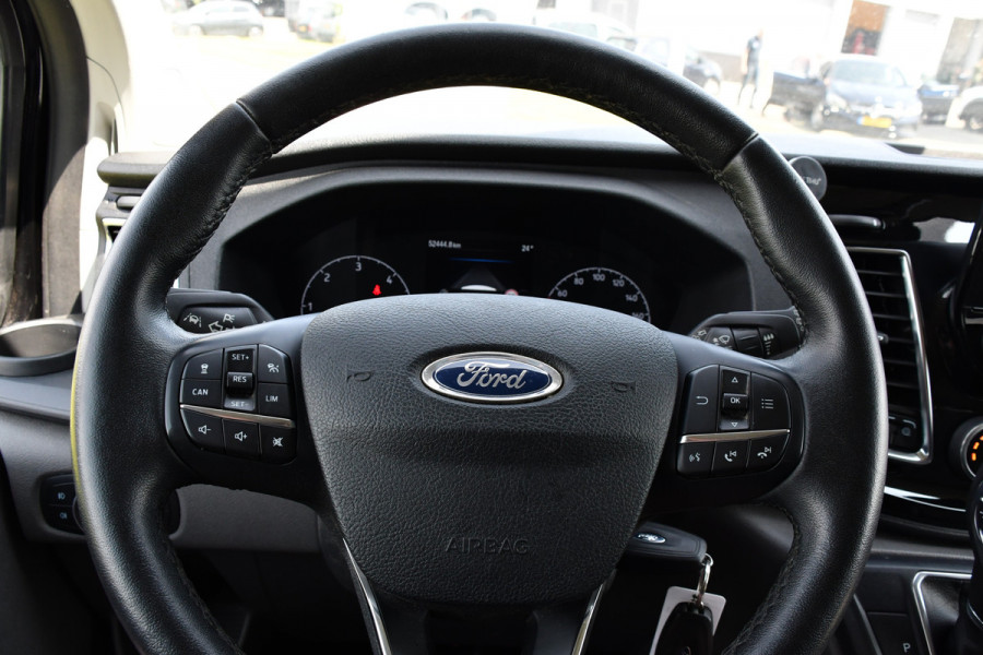 Ford Transit Custom 300 2.0 TDCI L2H1 DC Black Edition Camera, Adaptieve Cruise, 170Pk, Carplay, Xenon, Automaat, Leder, Multimedia, Sensoren, 2 x Schuifdeur, UNIEK!