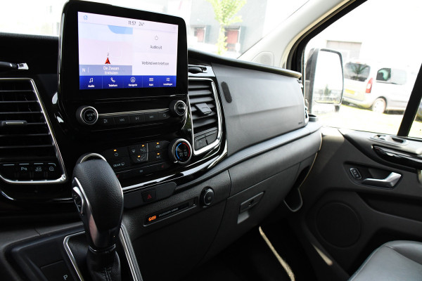 Ford Transit Custom 300 2.0 TDCI L2H1 DC Black Edition Camera, Adaptieve Cruise, 170Pk, Carplay, Xenon, Automaat, Leder, Multimedia, Sensoren, 2 x Schuifdeur, UNIEK!