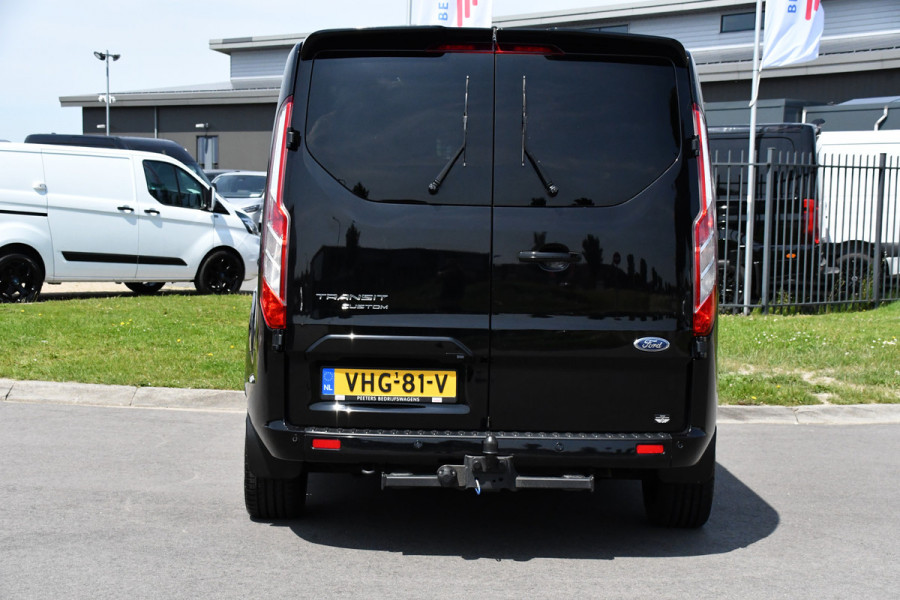Ford Transit Custom 300 2.0 TDCI L2H1 DC Black Edition Camera, Adaptieve Cruise, 170Pk, Carplay, Xenon, Automaat, Leder, Multimedia, Sensoren, 2 x Schuifdeur, UNIEK!