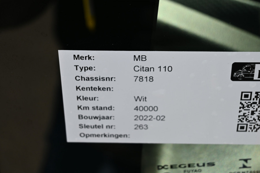 Mercedes-Benz Citan 110 CDI L1 Pro 3 Zitplaatsen, MBUX met Apple Carplay/Android Auto