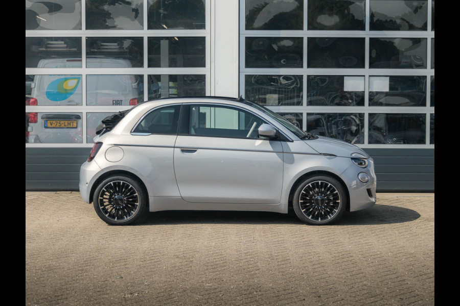 Fiat 500E Cabrio La Prima 42 kWh | Clima | Cruise | Leder | 17" | Priv Glass | Winter Pack | JBL Sound | BSM | Apple Carplay