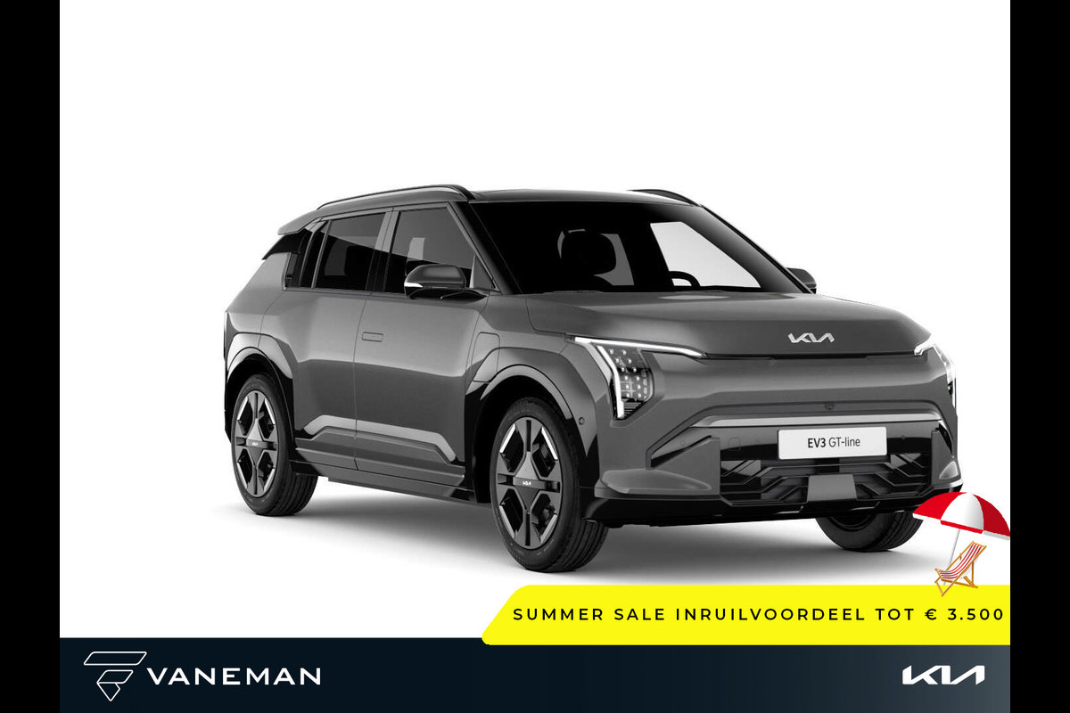 Kia EV3 GT-PlusLine 81.4 kWh | Achterbank verwarmd | Lichtmetalen velgen 5-spaaks 19" Kia EV3 GT-PlusLine 81.4 kWh | Achterbank verwarmd | Lichtmetalen velgen 5-spaaks 19"