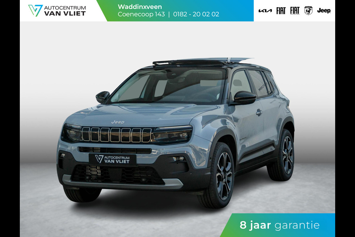 Jeep Avenger 1.2 e-Hybrid Summit | Schuif/Kanteldak | Leder&Winter Pack | Infotainment & Convenience Pack | Storm Grey Jeep Avenger 1.2 e-Hybrid Summit | Schuif/Kanteldak | Leder&Winter Pack | Infotainment & Convenience Pack | Storm Grey