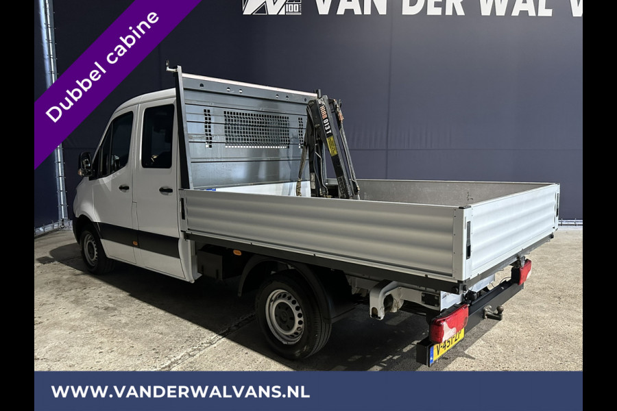 Mercedes-Benz Sprinter 314 CDI 143pk Pick-Up Open Laadbak 1000kg Kraan Dubbele Cabine Euro6 Airco | 3500kg Trekhaak | 6-Zits Apple Carplay, Android Auto, Cruisecontrol