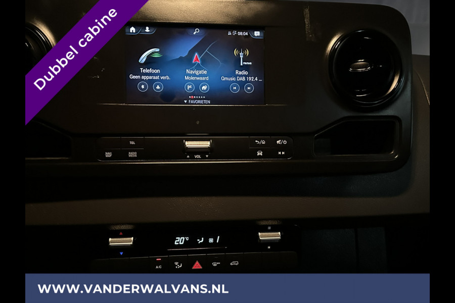 Mercedes-Benz Sprinter 314 CDI 143pk Pick-Up Open Laadbak 1000kg Kraan Dubbele Cabine Euro6 Airco | 3500kg Trekhaak | 6-Zits Apple Carplay, Android Auto, Cruisecontrol