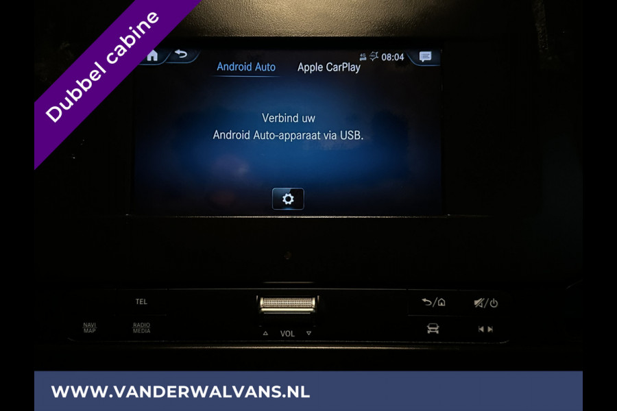 Mercedes-Benz Sprinter 314 CDI 143pk Pick-Up Open Laadbak 1000kg Kraan Dubbele Cabine Euro6 Airco | 3500kg Trekhaak | 6-Zits Apple Carplay, Android Auto, Cruisecontrol