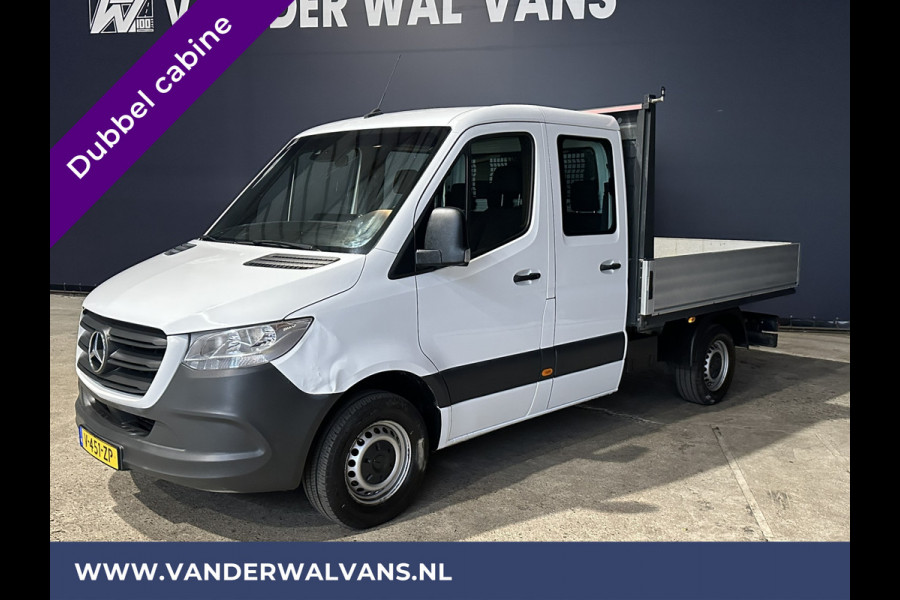 Mercedes-Benz Sprinter 314 CDI 143pk Pick-Up Open Laadbak 1000kg Kraan Dubbele Cabine Euro6 Airco | 3500kg Trekhaak | 6-Zits Apple Carplay, Android Auto, Cruisecontrol