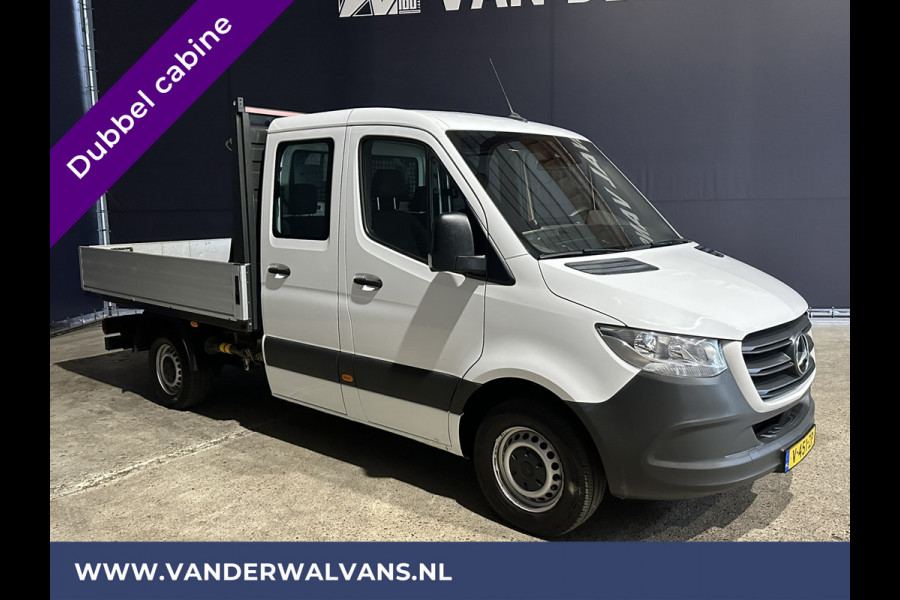 Mercedes-Benz Sprinter 314 CDI 143pk Pick-Up Open Laadbak 1000kg Kraan Dubbele Cabine Euro6 Airco | 3500kg Trekhaak | 6-Zits Apple Carplay, Android Auto, Cruisecontrol