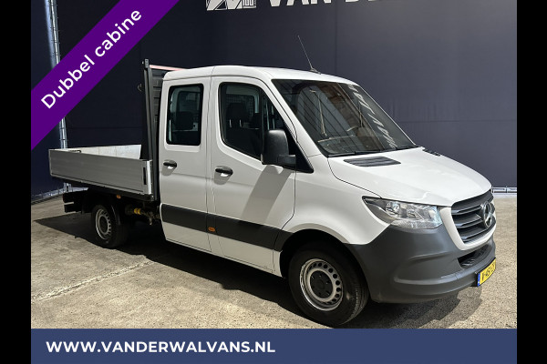 Mercedes-Benz Sprinter 314 CDI 143pk Pick-Up Open Laadbak 1000kg Kraan Dubbele Cabine Euro6 Airco | 3500kg Trekhaak | 6-Zits Apple Carplay, Android Auto, Cruisecontrol