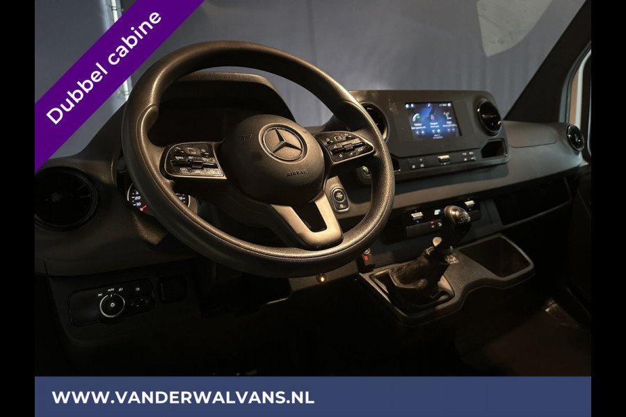 Mercedes-Benz Sprinter 314 CDI 143pk Pick-Up Open Laadbak 1000kg Kraan Dubbele Cabine Euro6 Airco | 3500kg Trekhaak | 6-Zits Apple Carplay, Android Auto, Cruisecontrol