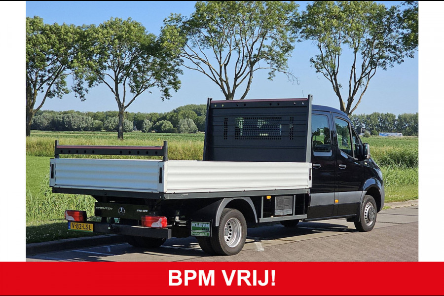 Mercedes-Benz Sprinter 516 2.2 CDI L3 DC EURO VI-D Open-Laadbak Airco Dubbellucht 3.5T-Trekhaak Euro6 163Pk B-Rijbewijs!