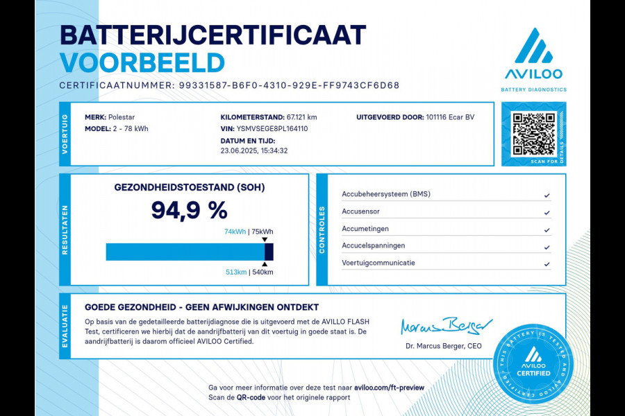 Polestar 2 Long Range Single Motor 78 kWh | Voorstoelen verwarmd | Uitwijk assistens | Rijstrooksensor met correctie | Soh (batterijcheck) 94,9 %