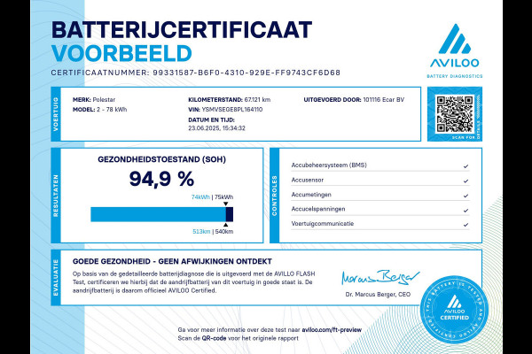 Polestar 2 Long Range Single Motor 78 kWh | Voorstoelen verwarmd | Uitwijk assistens | Rijstrooksensor met correctie | Soh (batterijcheck) 94,9 %