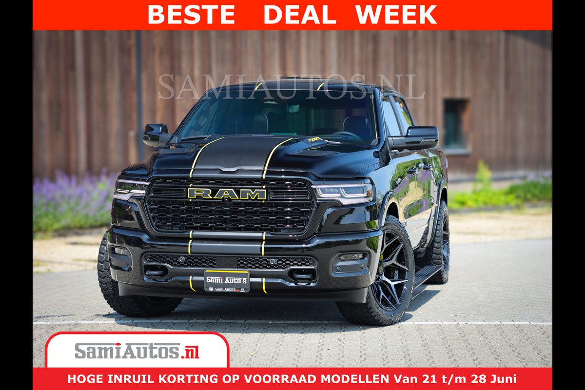 Dodge Ram 1500 Limited Night H.O 540HP 706Nm | Massage + Full Option | De Meest Luxe en Volle Pick-Up in zijn Klasse | Comfortabele Dubbele Cabine met Royale 5 Zitplaatsen | BPM vrij | Nu Leverbaar uit Voorraad | Voorraad Nr 2338 - 5404 Dodge Ram 1500 Limited Night H.O 540HP 706Nm | Massage + Full Option | De Meest Luxe en Volle Pick-Up in zijn Klasse | Comfortabele Dubbele Cabine met Royale 5 Zitplaatsen | BPM vrij | Nu Leverbaar uit Voorraad | Voorraad Nr 2338 - 5404