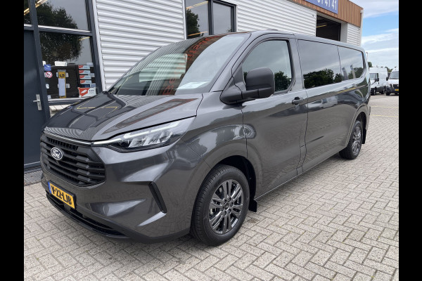 Ford Transit Custom 340 2.0 TDCI L2H1 Trend DC 6 persoons / NIEUW / bpm vrij / rijklaar € 39.950 ex btw / lease vanaf € 715 / direct leverbaar / airco / cruise / apple carplay / camera / magnetic grey metallic