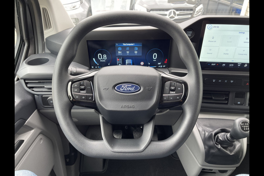 Ford Transit Custom 340 2.0 TDCI L2H1 Trend DC 6 persoons / NIEUW / bpm vrij / rijklaar € 39.950 ex btw / lease vanaf € 715 / direct leverbaar / airco / cruise / apple carplay / camera / magnetic grey metallic