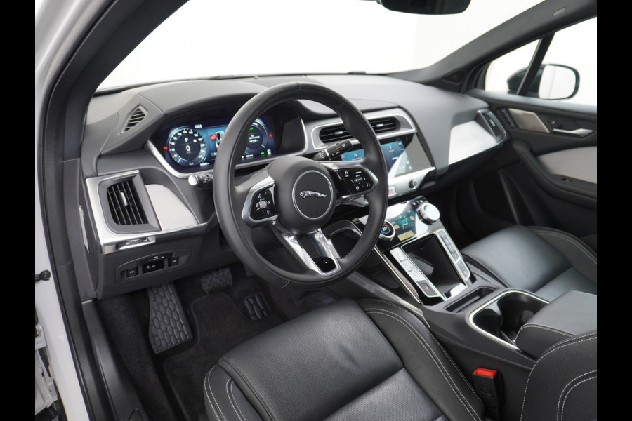 Jaguar I-PACE EV400 PK HSE Luchtvering Pano-Dak Matrix LED € 101K-nieuw! Lmv 22" Stoel- Leer+Elektr+Geheugen Apple Carplay Camera DAB Voicecom Meridian™ Surround 825Watt Dual-Ecc achter ! Driver-Assistance-Pack AEB DodehoekDetector ASR Hill-Hold Roll-Stability Control Verkeersborddetectie vermoeidheidsherkenning UitparkeerWaarsch. Orig. NLse auto 4,8sec 0-100 11KW laden thuis ! Snelladen tot 104kw DC 696Nm koppel ! 90kwh accu  Slechts 20.500 km.