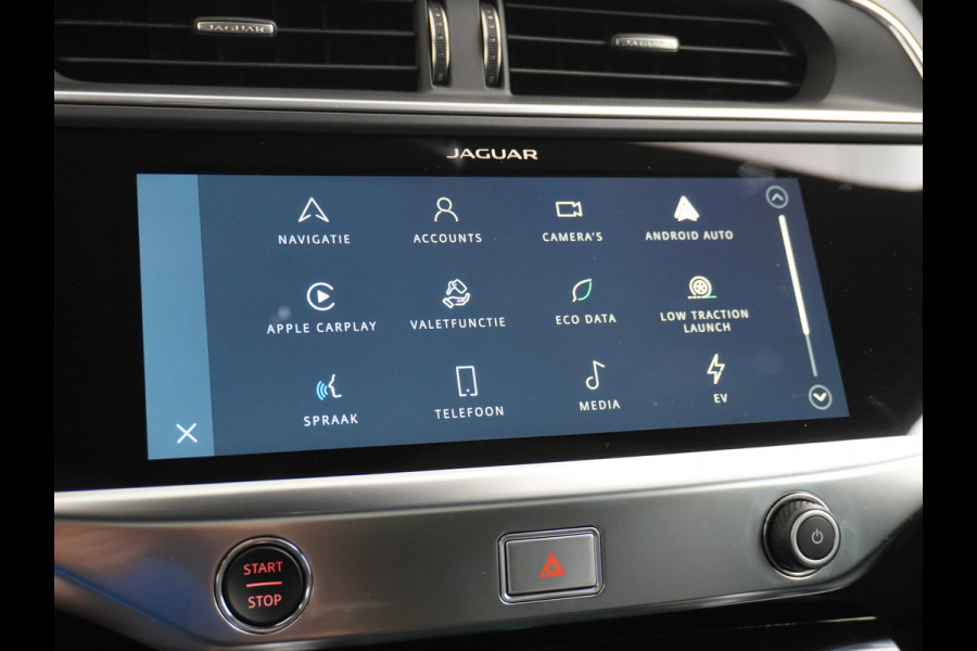 Jaguar I-PACE EV400 PK HSE Luchtvering Pano-Dak Matrix LED € 101K-nieuw! Lmv 22" Stoel- Leer+Elektr+Geheugen Apple Carplay Camera DAB Voicecom Meridian™ Surround 825Watt Dual-Ecc achter ! Driver-Assistance-Pack AEB DodehoekDetector ASR Hill-Hold Roll-Stability Control Verkeersborddetectie vermoeidheidsherkenning UitparkeerWaarsch. Orig. NLse auto 4,8sec 0-100 11KW laden thuis ! Snelladen tot 104kw DC 696Nm koppel ! 90kwh accu  Slechts 20.500 km.