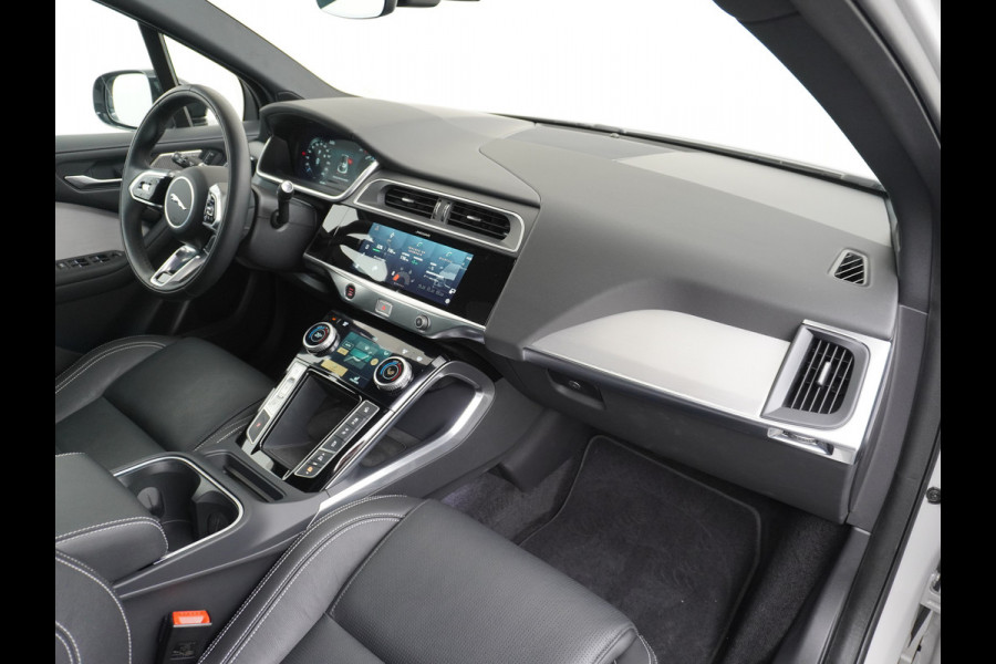 Jaguar I-PACE EV400 PK HSE Luchtvering Pano-Dak Matrix LED € 101K-nieuw! Lmv 22" Stoel- Leer+Elektr+Geheugen Apple Carplay Camera DAB Voicecom Meridian™ Surround 825Watt Dual-Ecc achter ! Driver-Assistance-Pack AEB DodehoekDetector ASR Hill-Hold Roll-Stability Control Verkeersborddetectie vermoeidheidsherkenning UitparkeerWaarsch. Orig. NLse auto 4,8sec 0-100 11KW laden thuis ! Snelladen tot 104kw DC 696Nm koppel ! 90kwh accu  Slechts 20.500 km.