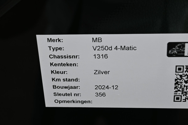 Mercedes-Benz V-Klasse 250d 4-Matic AMG Avantgarde XL Extralang Incl BTW en BPM 8 zitplaatsen
