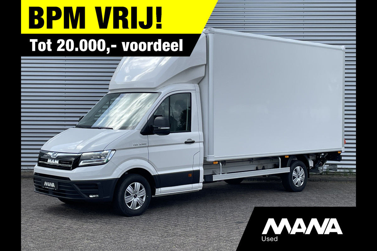 MAN TGE 3.180 177PK NIEUW Bakwagen Laadklep Zijdeur Lat om lat Carplay Airco Cruise control MAN TGE 3.180 177PK NIEUW Bakwagen Laadklep Zijdeur Lat om lat Carplay Airco Cruise control