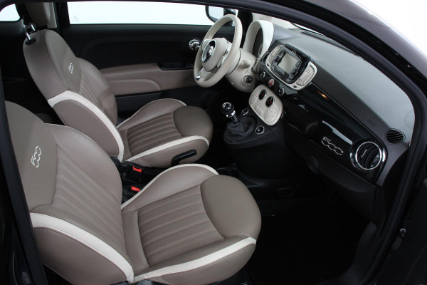 Fiat 500 1.2 Lounge | Navigatie | Lederen Interieur | Climate Control | Panoramadak | Parkeer sensoren