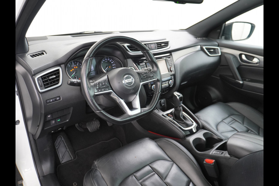 Nissan QASHQAI 116pk Tekna+ Aut. Bose Pano.dak Leer+Elektr.+Mem-Stoel 360Camera Keyless ZwarteHemel Lane-dep. Parkeerhulp Navi Usb Elek.Stoelen Bordherk. Verw.Voorruit Led Stoelverw. Bluetooth Isofix Led Regensensor Aut.Verlichting Ecc Mistlampen 19''LM Dealer Onderhouden € 38.500,- nieuw