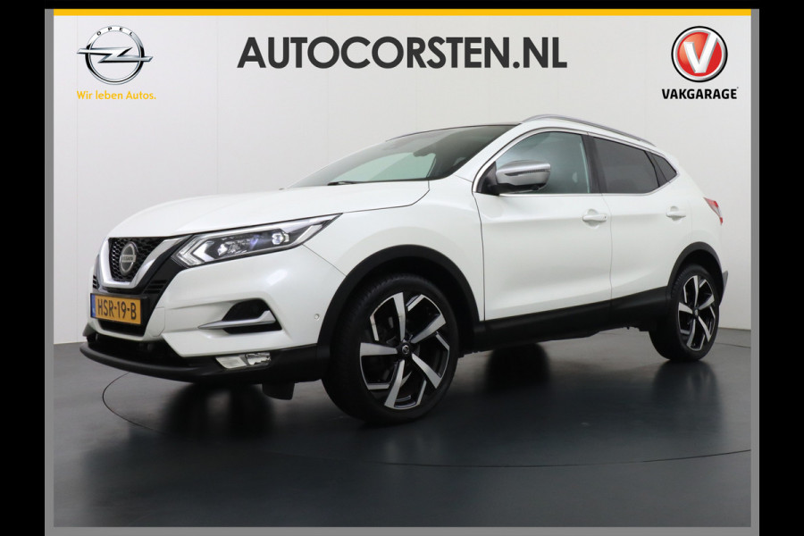 Nissan QASHQAI 116pk Tekna+ Aut. Bose Pano.dak Leer+Elektr.+Mem-Stoel 360Camera Keyless ZwarteHemel Lane-dep. Parkeerhulp Navi Usb Elek.Stoelen Bordherk. Verw.Voorruit Led Stoelverw. Bluetooth Isofix Led Regensensor Aut.Verlichting Ecc Mistlampen 19''LM Dealer Onderhouden € 38.500,- nieuw